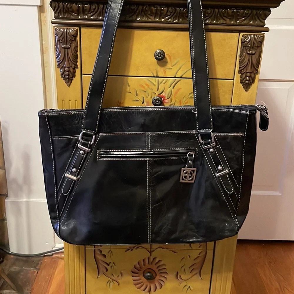 😀 GIANIBERNINI black leather bag 😀